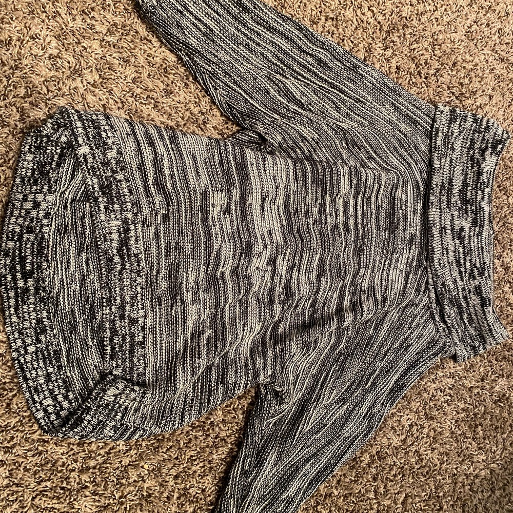 Off the shoulder striped sweater topped